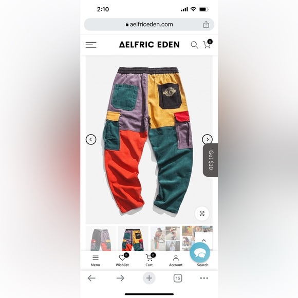 COPY - Aelfric Eden “Back to 90s” Patchwork Color Block Corduroy Pants - Size M - Picture 2 of 7